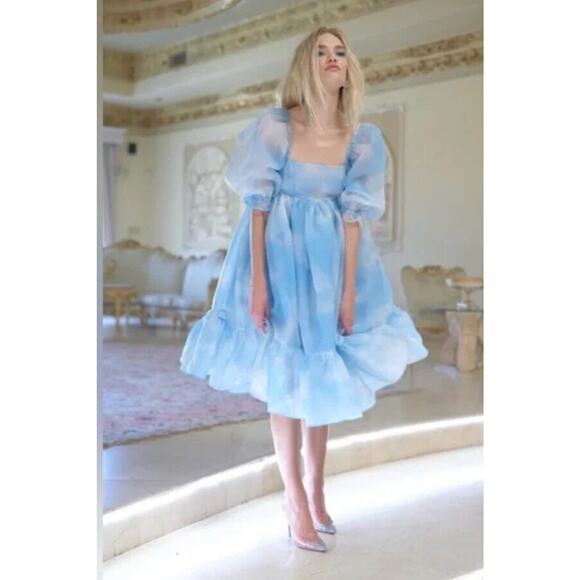 SELKIE Sz S Small Head in the Clouds French Puff Dress NWT - Picture 10 of 16